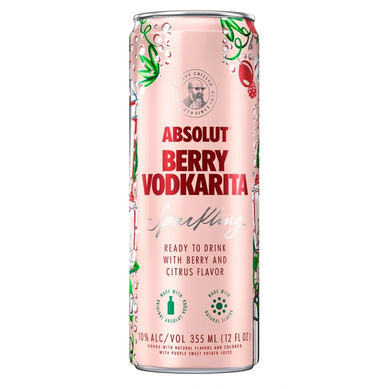 ABSOLUT BERRY VODKARITA SPARKLING RTD 4X355ML CANS