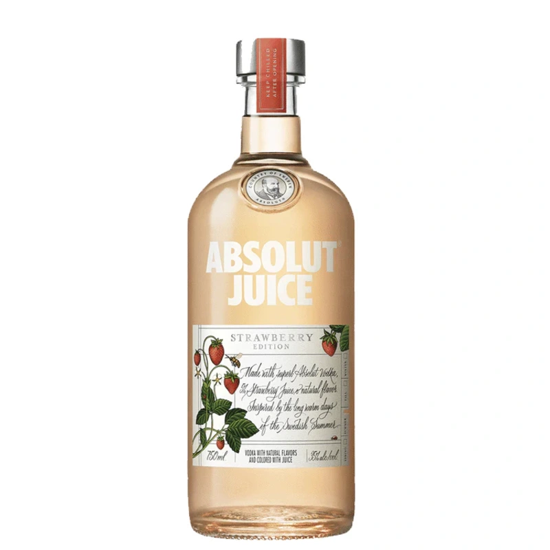 ABSOLUT JUICE VODKA STRAWBERRY EDITION SWEDEN 750ML
